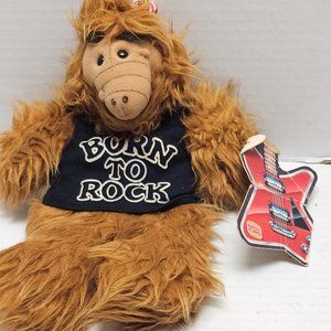 Vintage 1988 80s ALF Burger King Puppet Born to Rock Guitar Tag Plush Alien ~10"